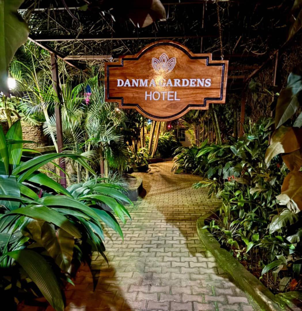 Lush garden grounds at Danma Gardens Hotel, Buloba, Uganda